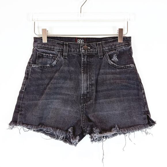 BDG Urban Outfitters Girlfriend High-Waist Denim Cut-Off Shorts Size 28 Grunge - Picture 1 of 4